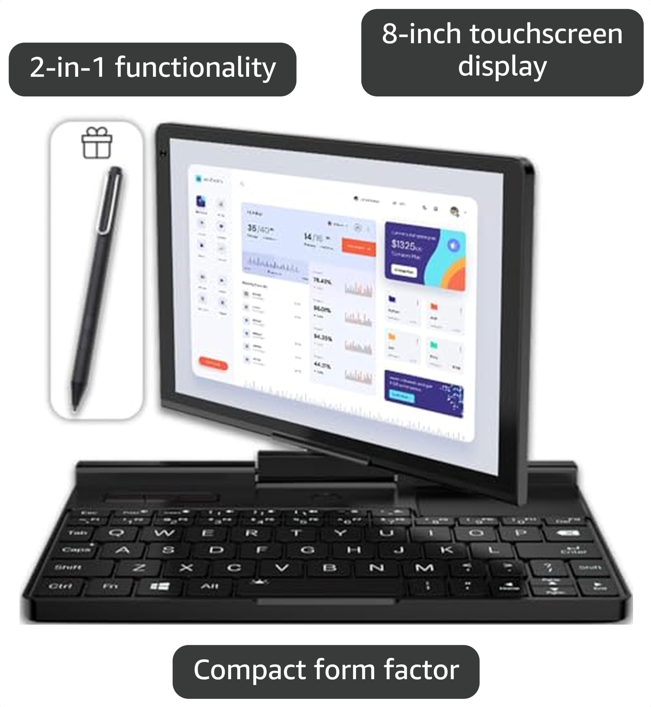 Amazon.com : GPD Pocket 3 Mini Laptop with Included Stylus, Core